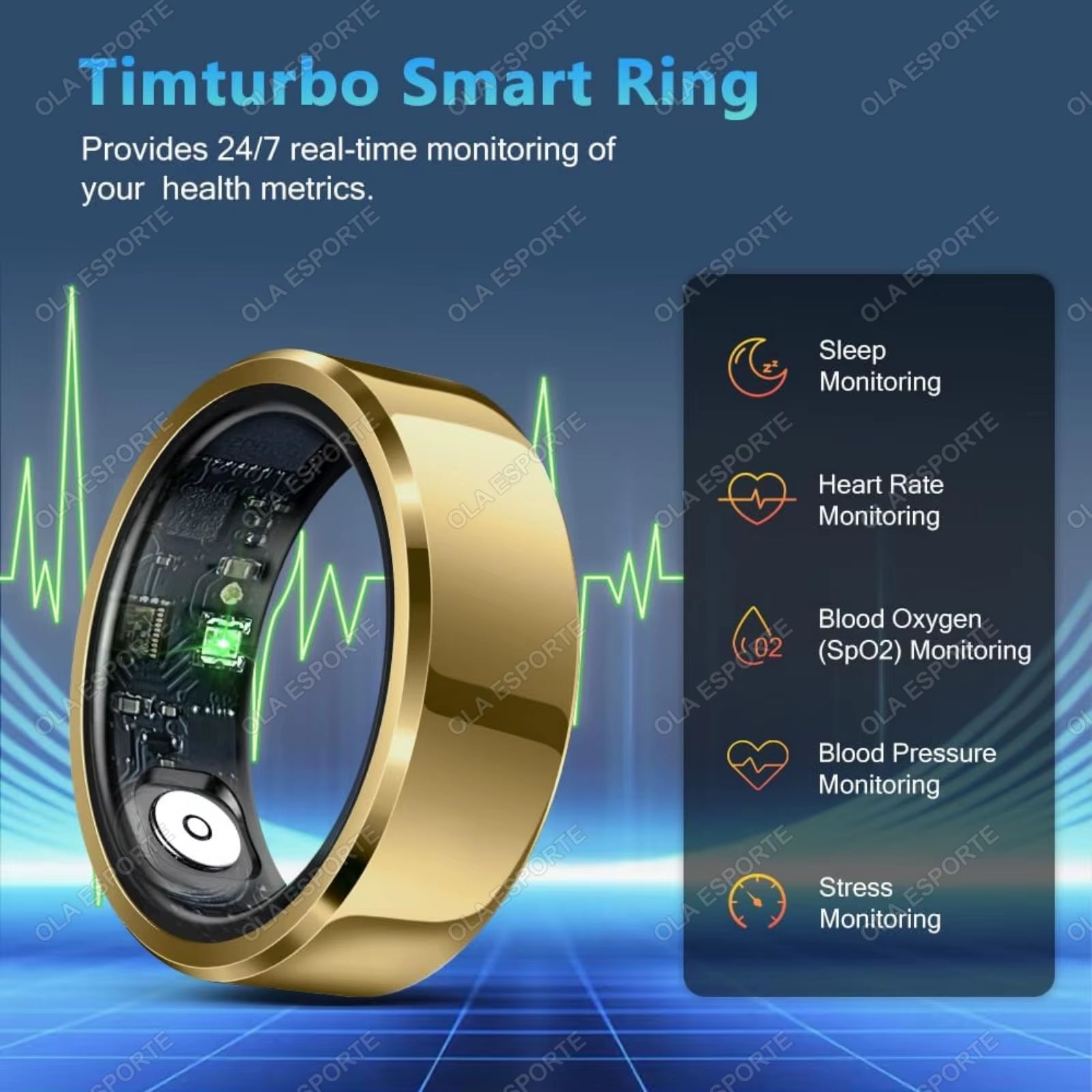 Revolutionary Health Smart Ring: Monitor Blood Pressure, Heart Rate & Sleep with IP68 Waterproof Technology for Men and Women