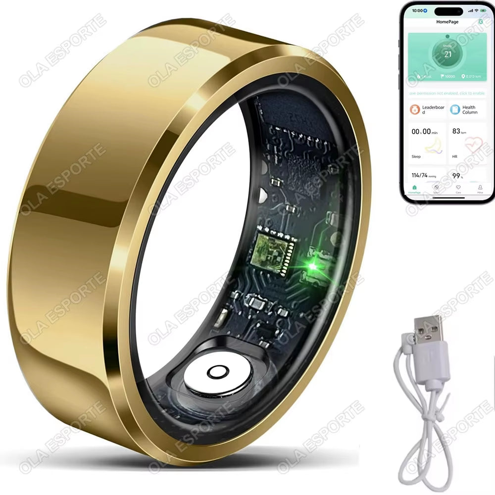 Revolutionary Health Smart Ring: Monitor Blood Pressure, Heart Rate & Sleep with IP68 Waterproof Technology for Men and Women