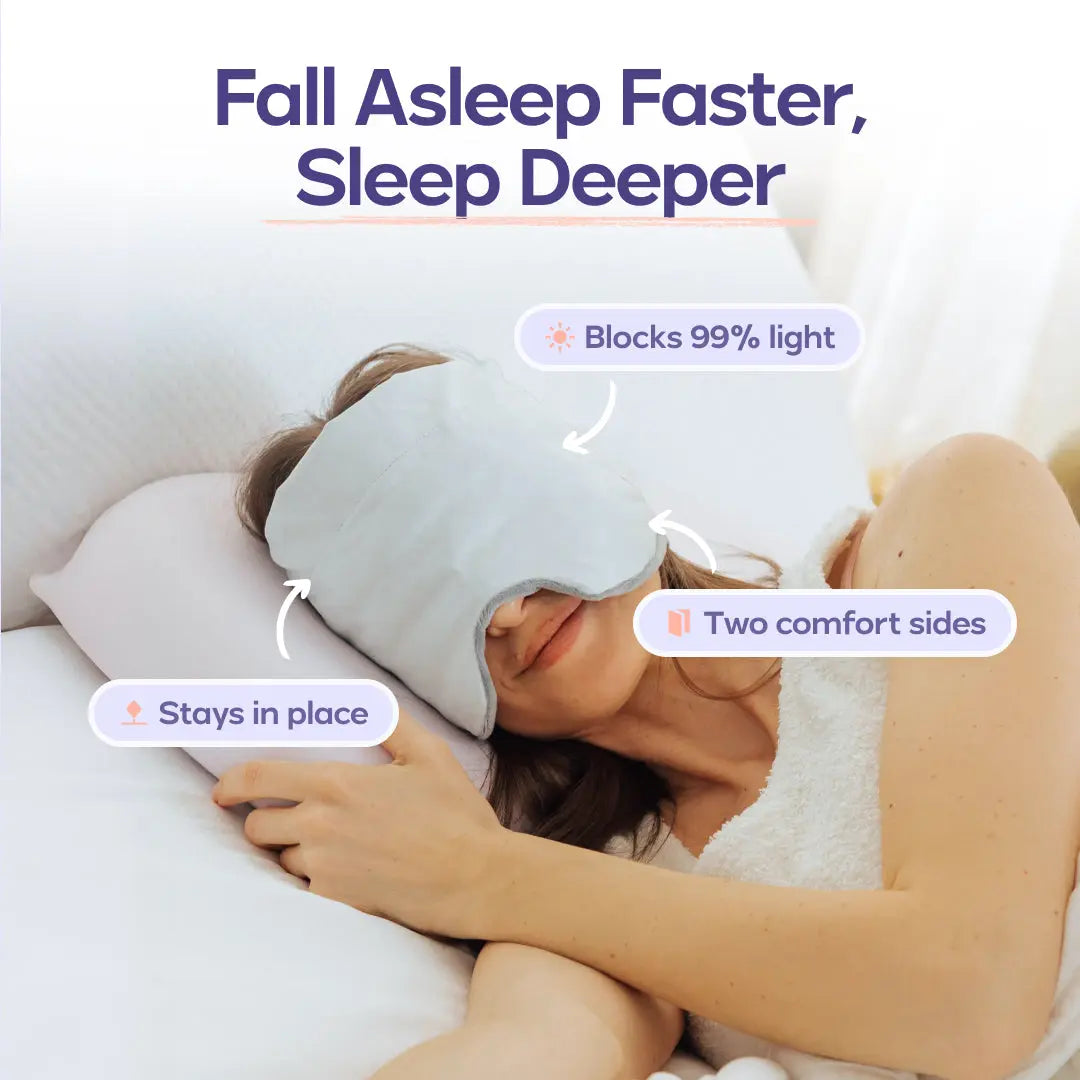 Mellow Sleep | Lights Out Weighted Eye Mask – Strapless 360° Wraparound Sleep Mask, Deep Pressure Relaxation Eye Mask for Better Sleep, Soft Comfortable Light Blocking Eye Mask for Travel, Naps & Stress Relief