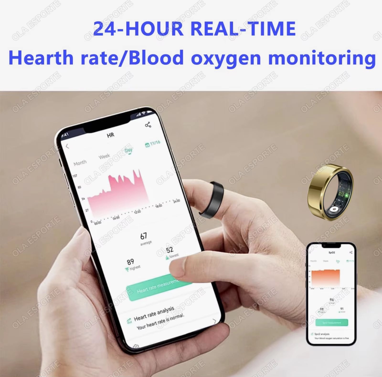 Revolutionary Health Smart Ring: Monitor Blood Pressure, Heart Rate & Sleep with IP68 Waterproof Technology for Men and Women