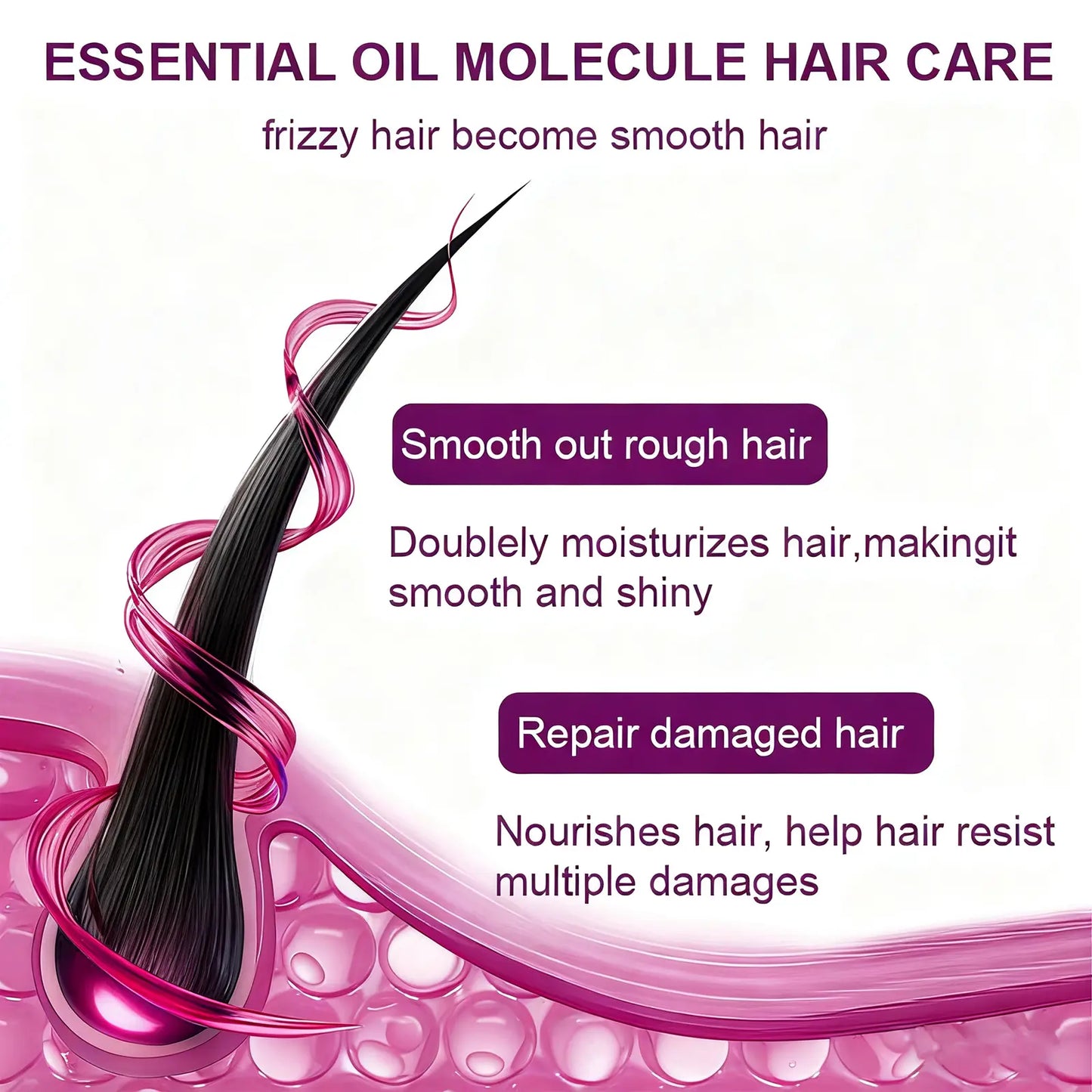 Hair Vitamin Capsules Infused with Violet Vitamins & Argan Oil for Color-Treated & Permed Hair Smooths Frizz Restores Silkiness & Shine 40 Capsules.【$14 Spent, Get 2 Free Purple Hair Masks (30Ml Each)】