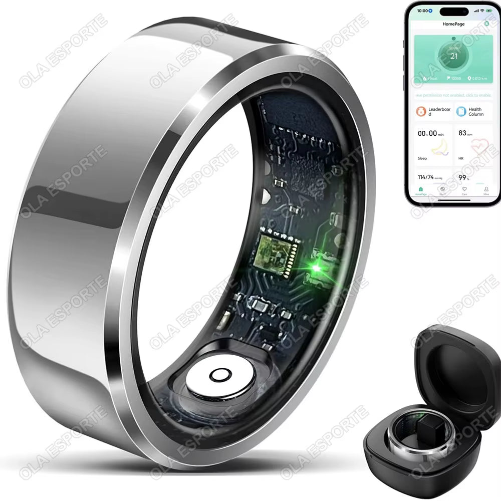Revolutionary Health Smart Ring: Monitor Blood Pressure, Heart Rate & Sleep with IP68 Waterproof Technology for Men and Women