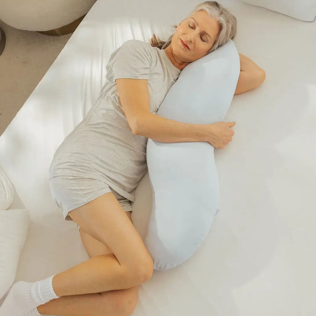 Mellow Sleep | Bodyalign Pillow - Full Body Ergonomic Support Pillow for Back, Belly, Hips & Legs, Cooling Side Sleeper Pillow for Pregnancy, Maternity & Body Pain Relief